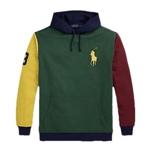 NWT Polo Ralph Lauren Multicolor Colorblock Pony 3 Hoodie Men's Size 3XB $198